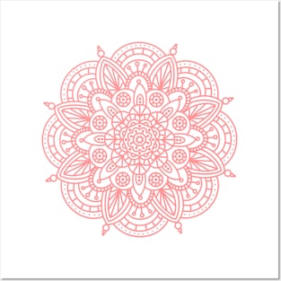 Mandala | Coral Pink No. 1 Posters and Art